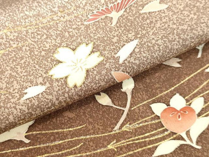 平和屋着物●訪問着 草花文 暈し染め 金彩 正絹 逸品 DAAV8762tw