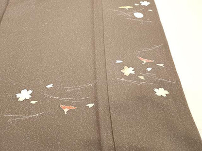 平和屋着物●訪問着 草花文 暈し染め 金彩 正絹 逸品 DAAV8762tw