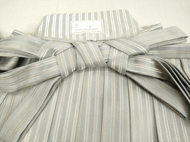 平和屋着物●男性　行灯袴　縞　暈し染め　黒地　銀糸　交織　DAAV8768tw