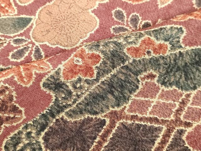 平和屋着物●上質な小紋 辻が花 鬼しぼ縮緬 正絹 逸品 DAAV8775tw