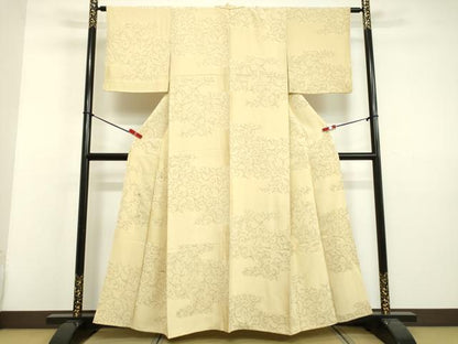 平和屋着物●中国三大刺繍 相良刺繍 訪問着 花唐草文 金糸 正絹 逸品 DAAV8791tw