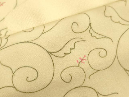 平和屋着物●中国三大刺繍 相良刺繍 訪問着 花唐草文 金糸 正絹 逸品 DAAV8791tw