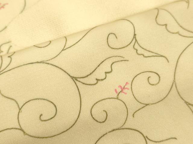 平和屋着物●中国三大刺繍 相良刺繍 訪問着 花唐草文 金糸 正絹 逸品 DAAV8791tw