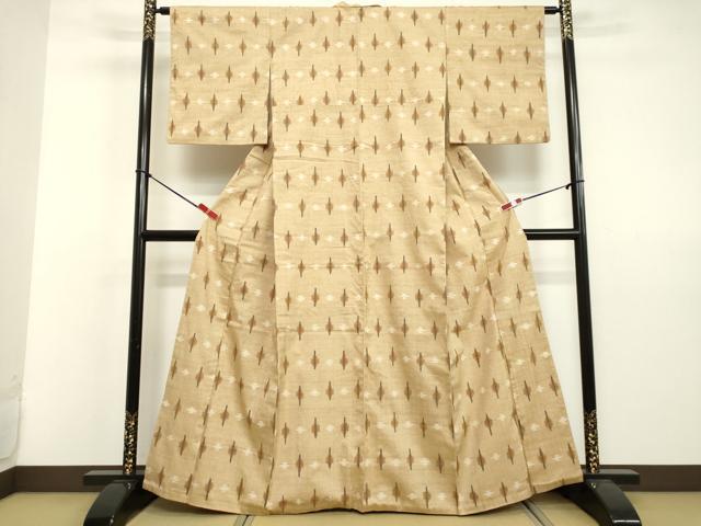 平和屋着物●上質な紬　抽象文様　正絹　逸品　DAAV8803tw