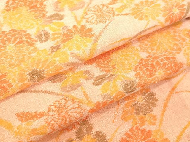 平和屋着物●上質な紬 草花文 正絹 逸品 DAAV8814tw