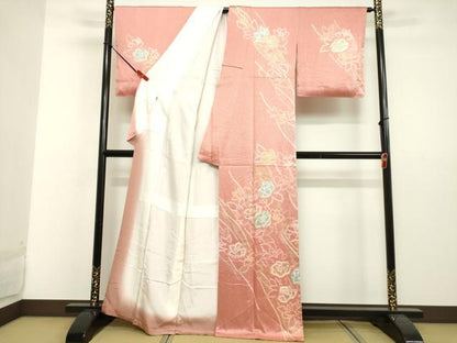 平和屋着物●訪問着　絞り　草花文　金彩　正絹　逸品　未使用　DAAV8817tw