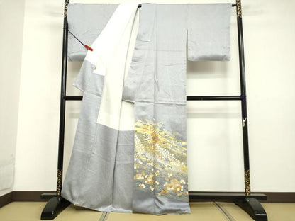 平和屋着物●色留袖　駒刺繍　地紙宝尽くし文　暈し染め　金彩　正絹　逸品　未使用　DAAV8823tw