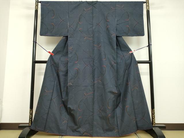 平和屋着物●本場大島紬　7マルキ　唐草文　正絹　逸品　DAAV8826tw