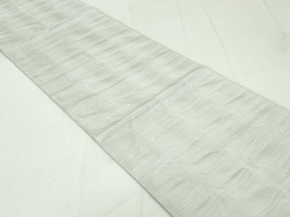 平和屋着物●本場筑前博多織 八寸名古屋帯 横段文 絹鼠色 正絹 逸品 DAAV9012ob