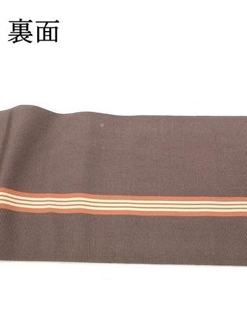 平和屋着物●本場筑前博多織　両面　半幅帯　いろは歌　間道　金糸　正絹　逸品　DAAV9019ob