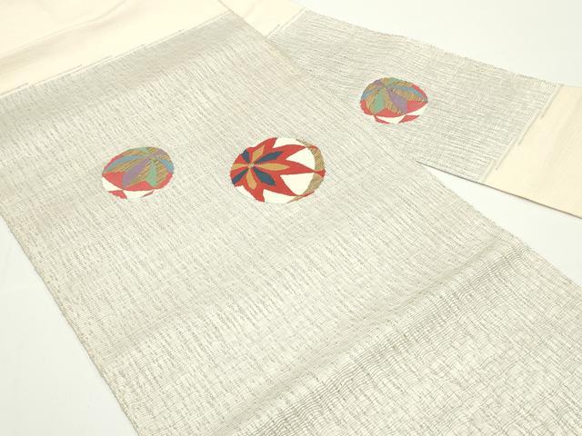 平和屋着物●八寸名古屋帯　紬地　鞠　金糸　正絹　逸品　DAAV9026ob