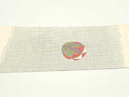 平和屋着物●八寸名古屋帯　紬地　鞠　金糸　正絹　逸品　DAAV9026ob