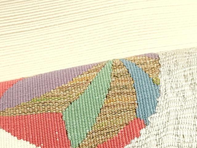 平和屋着物●八寸名古屋帯　紬地　鞠　金糸　正絹　逸品　DAAV9026ob