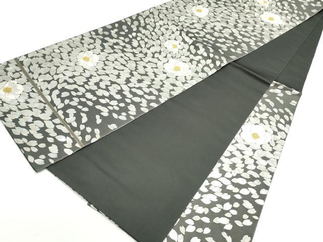 平和屋着物●西陣　服部織物謹製　六通柄袋帯　こはく錦　手織　舞花文　金銀糸　正絹　逸品　DAAV9036ob