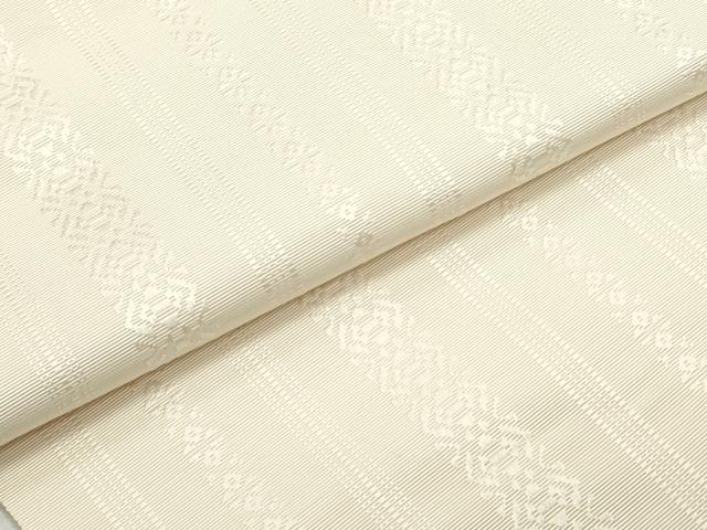 平和屋着物●本場筑前博多織　八寸名古屋帯　献上　象牙色　正絹　逸品　未使用　DAAV9038ob