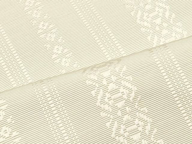 平和屋着物●本場筑前博多織　八寸名古屋帯　献上　象牙色　正絹　逸品　未使用　DAAV9038ob