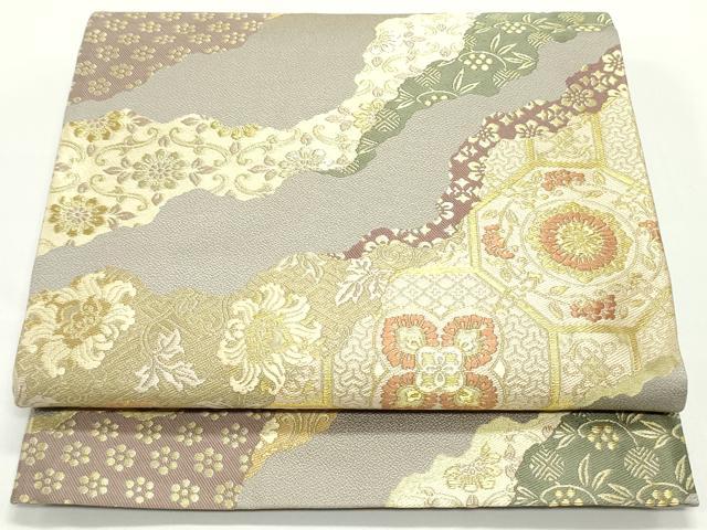 平和屋着物●西陣の名門 本家加納 六通柄袋帯 唐織 道長蜀江花唐草文 金糸 正絹 逸品 DAAV9039ob