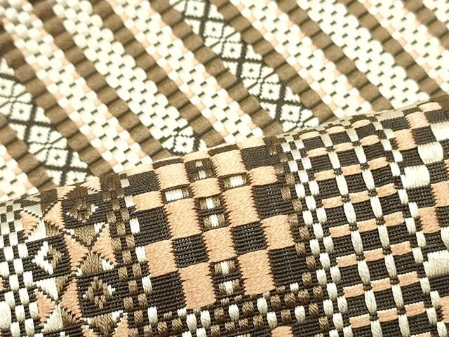 平和屋着物●本場筑前博多織　八寸名古屋帯　献上　正絹　逸品　DAAV9047ob