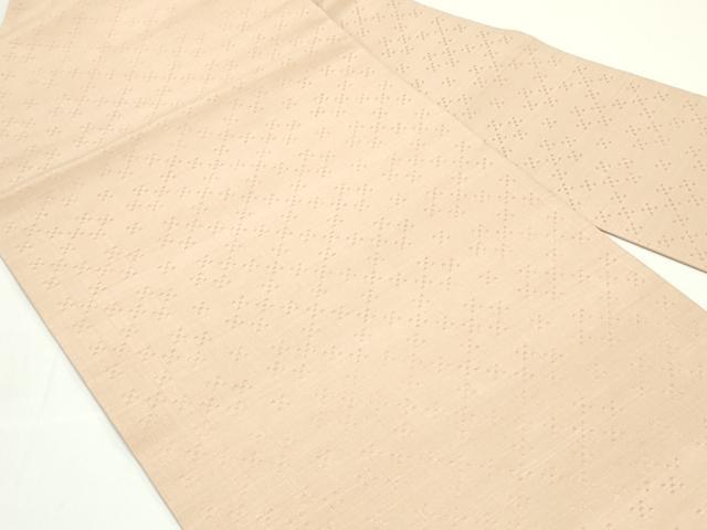 平和屋着物●九寸名古屋帯　紬地　花織　菱繋ぎ文　正絹　逸品　DAAV9048ob
