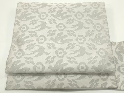 平和屋着物●九寸名古屋帯　花鳥文　正絹　逸品　DAAV9049ob