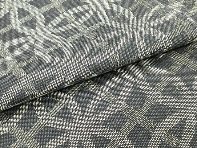 平和屋着物●八寸名古屋帯　紬地　七宝繋ぎ格子文　正絹　逸品　DAAV9053ob