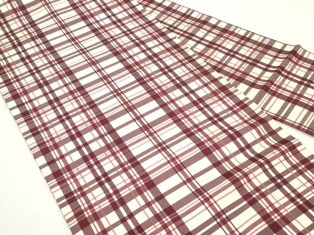 平和屋着物●全通柄九寸名古屋帯　格子柄　正絹　逸品　DAAV9055ob