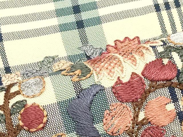 平和屋着物●両面 太鼓柄袋帯 総刺繍 格子花唐草丸文 金糸 正絹 逸品 DAAV9061ob