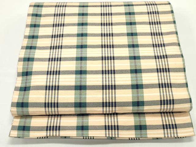 平和屋着物●両面 太鼓柄袋帯 総刺繍 格子花唐草丸文 金糸 正絹 逸品 DAAV9061ob