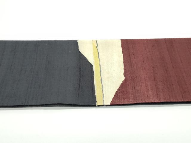 平和屋着物●つけ帯 紬地 抽象文様 正絹 逸品 未使用 DAAV9065ob