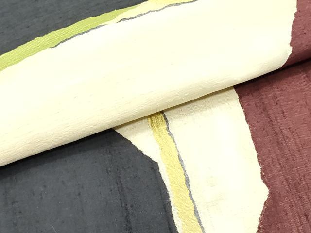 平和屋着物●つけ帯 紬地 抽象文様 正絹 逸品 未使用 DAAV9065ob