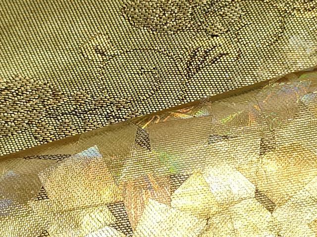平和屋着物●金彩友禅作家　金彩の魔術師　堀省平　金煌織　太鼓柄袋帯　吉祥草花文　引箔　正絹　逸品　DAAV9076ob