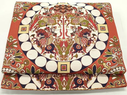 平和屋着物●龍村平蔵柄　六通柄　本袋帯　四天王文旗　正絹　逸品　DAAV9095ob