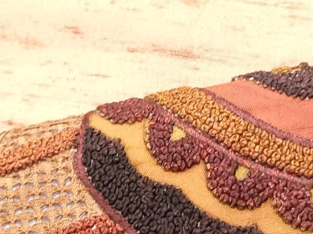 平和屋着物●中国三大刺繍 スワトウ刺繍 汕頭刺繍 相良刺繍 総刺繍 太鼓柄袋帯 紬地 切嵌玩具文 正絹 逸品 DAAV9123ob