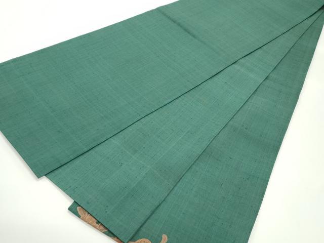 平和屋着物●中国三大刺繍 スワトウ刺繍 汕頭刺繍 相良刺繍 総刺繍 太鼓柄袋帯 紬地 扇面飛鶴更紗花鼓文 正絹 逸品 未使用 DAAV9185ob