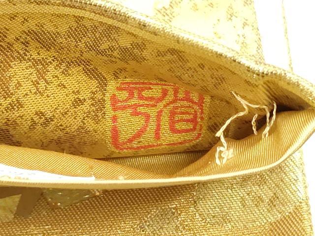 平和屋着物●金彩友禅作家　金彩の魔術師　堀省平　金煌織　六通柄袋帯　抽象文様　金彩　引箔　証紙・反端付き　正絹　逸品　DAAV9200ob