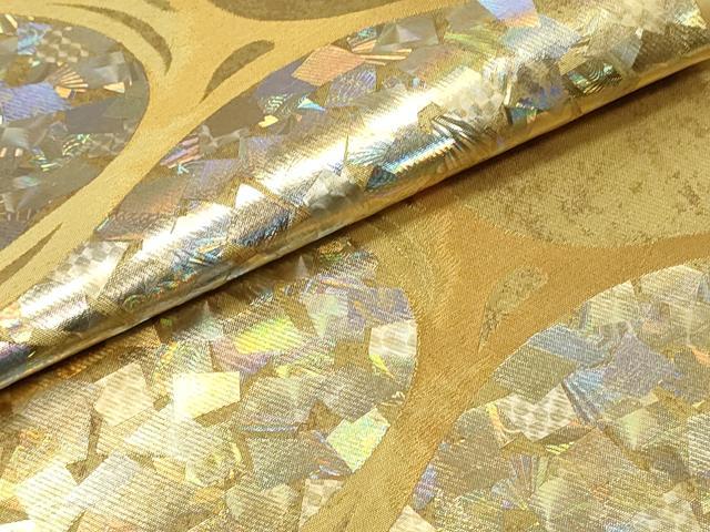 平和屋着物●金彩友禅作家　金彩の魔術師　堀省平　金煌織　六通柄袋帯　抽象文様　金彩　引箔　証紙・反端付き　正絹　逸品　DAAV9200ob