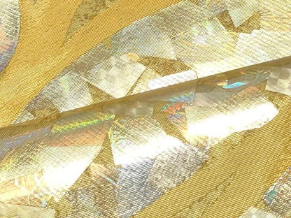 平和屋着物●金彩友禅作家　金彩の魔術師　堀省平　金煌織　六通柄袋帯　抽象文様　金彩　引箔　証紙・反端付き　正絹　逸品　DAAV9200ob
