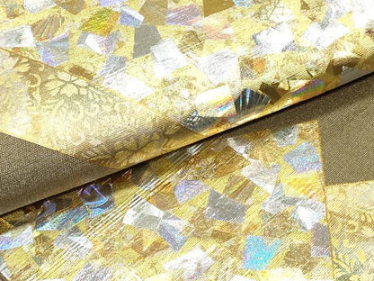 平和屋着物●金彩友禅作家 金彩の魔術師 堀省平 金煌織 太鼓柄袋帯 王朝名物裂 本真綿綴 正絹 逸品 DAAV9222ob