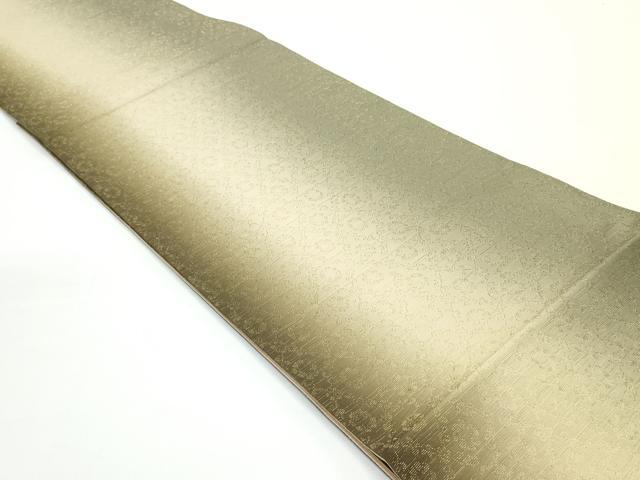 平和屋着物●全通柄袋帯　花菱文　ワンポイント　草花文　金通し地　正絹　逸品　DAAV9224ob