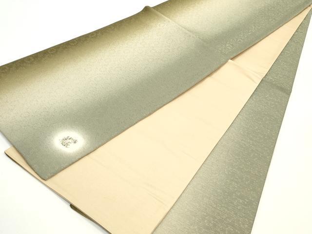 平和屋着物●全通柄袋帯　花菱文　ワンポイント　草花文　金通し地　正絹　逸品　DAAV9224ob