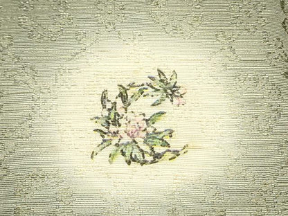 平和屋着物●全通柄袋帯　花菱文　ワンポイント　草花文　金通し地　正絹　逸品　DAAV9224ob