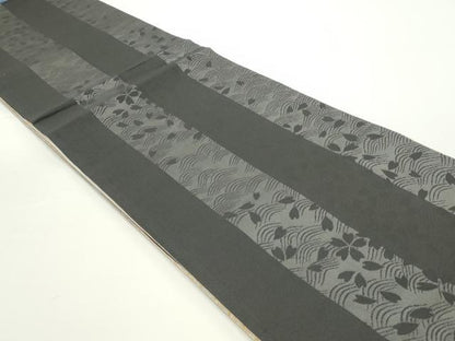 平和屋着物●両面　六通柄袋帯　舞桜間道　金銀糸　正絹　逸品　DAAV9233ob