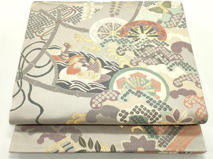 平和屋着物●六通柄袋帯　唐織　鬼壁錦　錦彩絢麗文　金糸　正絹　逸品　DAAV9239ob