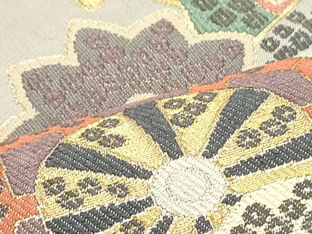 平和屋着物●六通柄袋帯　唐織　鬼壁錦　錦彩絢麗文　金糸　正絹　逸品　DAAV9239ob