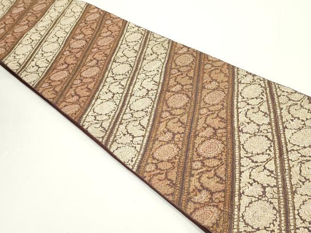 平和屋着物●六通柄袋帯　花唐草横段文　金糸　正絹　逸品　DAAV9252ob