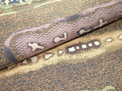 平和屋着物●両面 六通柄袋帯 小広富之 唐織 幾何学文様 金糸 正絹 逸品 DAAV9270ob