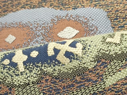 平和屋着物●両面 六通柄袋帯 小広富之 唐織 幾何学文様 金糸 正絹 逸品 DAAV9270ob