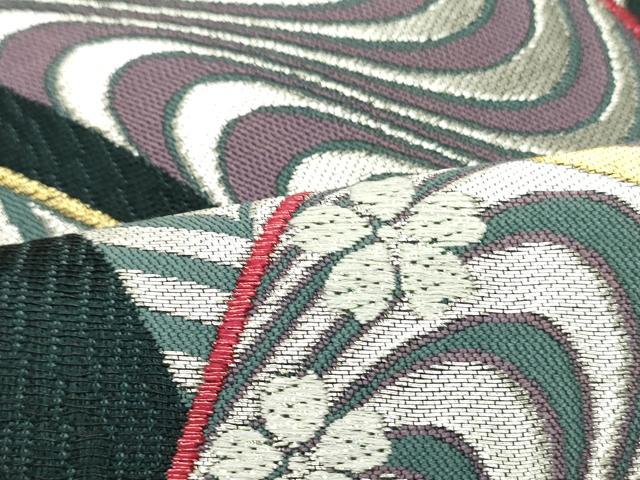 平和屋着物●六通柄袋帯　花流水　八尺紋　金銀糸　正絹　逸品　DAAV9272ob
