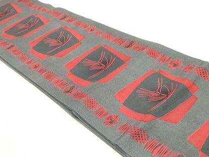 平和屋着物●全通柄袋帯 切嵌松葉間道 正絹 逸品 未使用 DAAV9273ob