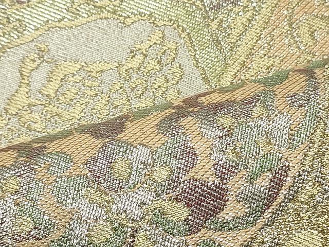 平和屋着物●西陣　川島織物　六通柄　本袋帯　切嵌正倉院花唐草文　金銀糸　正絹　逸品　DAAV9275ob